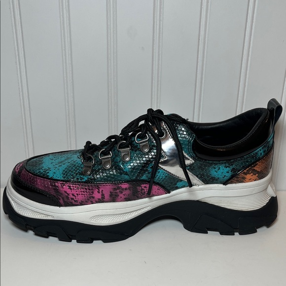 Punkrose by Skechers Air-Cooled Memory Foam Python Platform Women's Sneakers - Picture 6 of 9